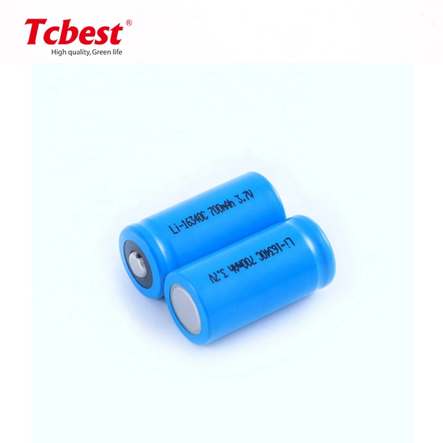 Hot Sale PVC bleu 3,7 V 600mAh 16340 de la batterie rechargeable Batterie cylindrique de l'IC16340 Lithion Ion