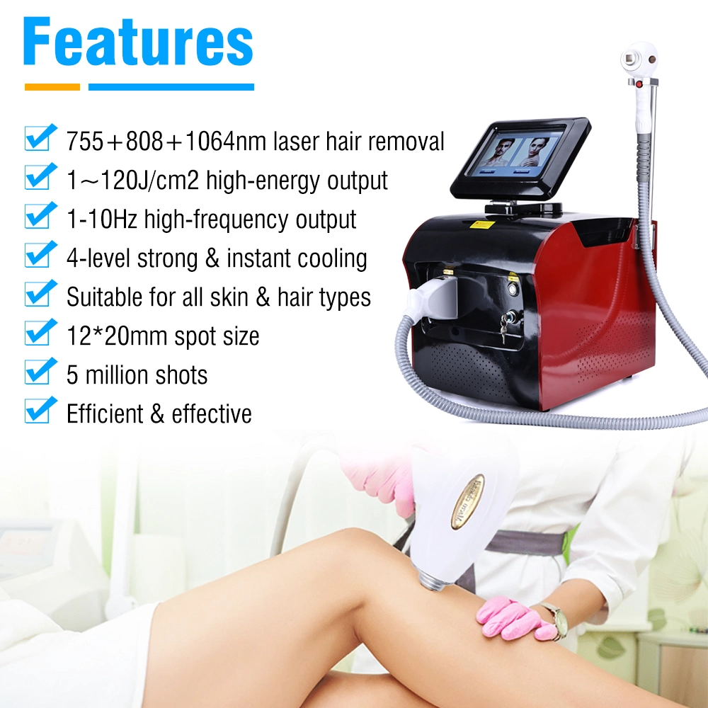 BEST seller portable 808nm 755nm 1064nm Diode laser cheveux enlèvement Machine de beauté