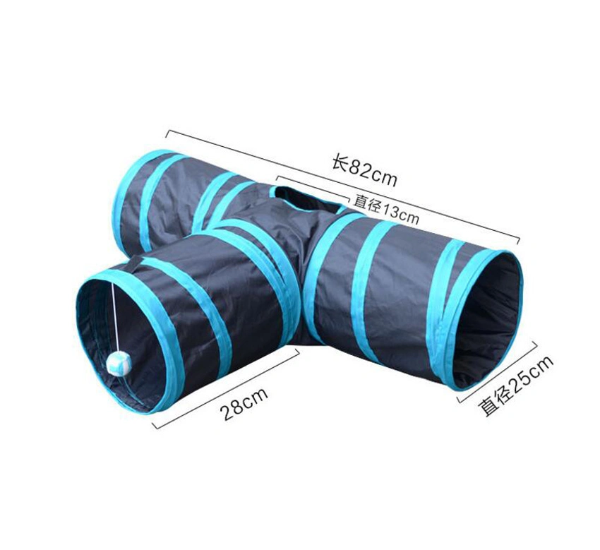 Tunnel of Fun, Collapsible 3-Way Cat Toy Tunnel for Playing