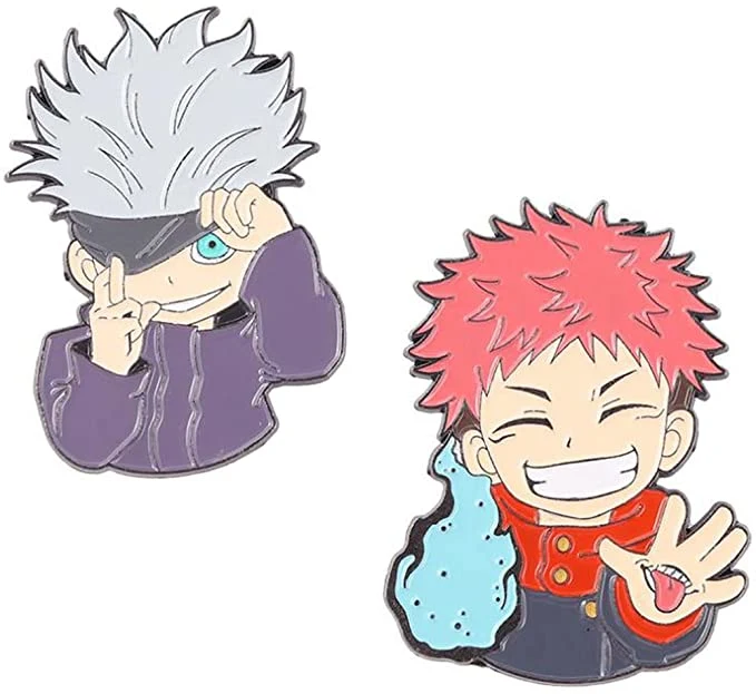 China Manufacturer Hot Sale Fashion Popular Japanese Anime Jujutsu Kaisen Cartoon Zinc Alloy Metal Badge