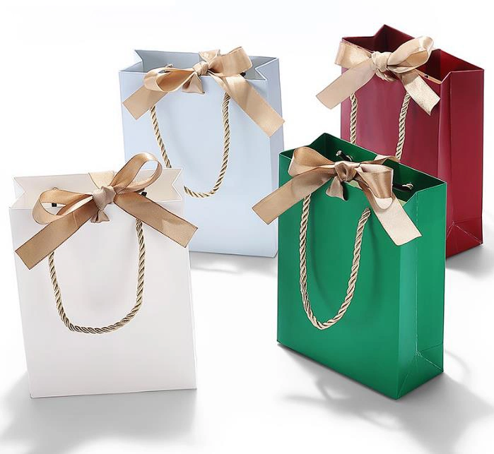 Fashion Jewelry Handbag High-End Special Paper Bag Jewelry Gift Jewelry Bag Packaging Bag Plus Ribbon Can Be Logo Fixed Spot Multicolor Optional