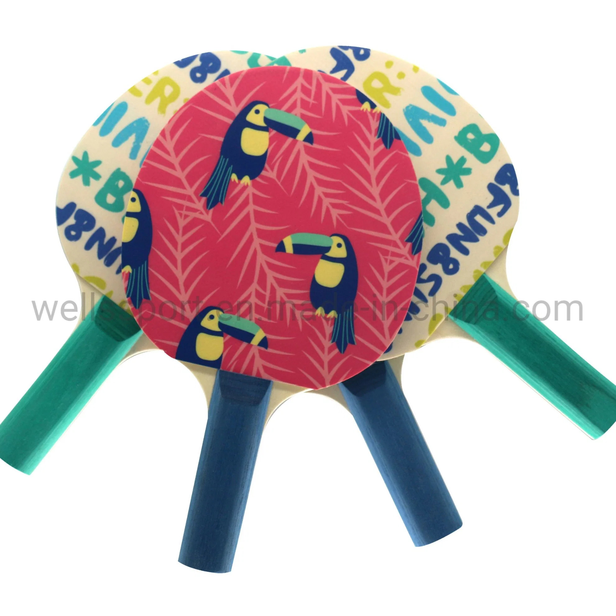 FSC Customized Design Printing Rubber Table Tennis Racket Colorful Ping Pong Bat Paddle
