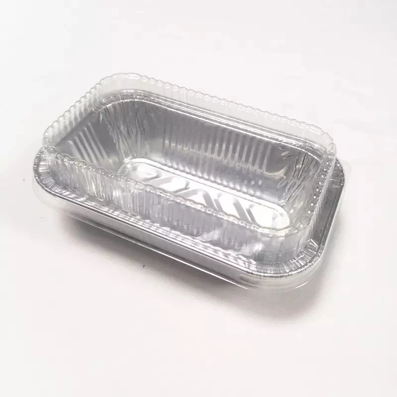 2022 Square Disposable Hotselling 450ml Aluminium Food Aluminum Foil Baking Pans Containers Tray with Lids