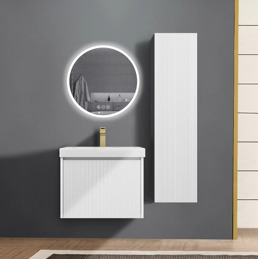 New Design Home Hotel Wholesale Bathroom Modern Plywood Wall Mounted Bathroom Vanity Set with Mirror Cabinet Basin