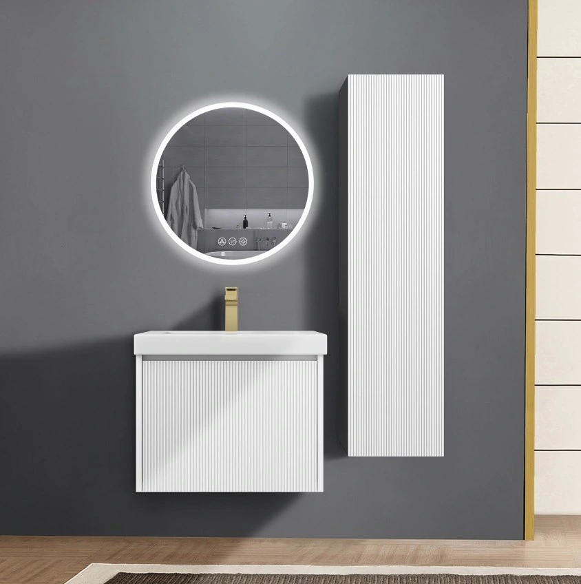 Nouveau Design Accueil Hôtel En Gros Salle de Bain Moderne Ensemble de Meuble-Lavabo Mural en Contreplaqué avec Miroir Armoire Lavabo