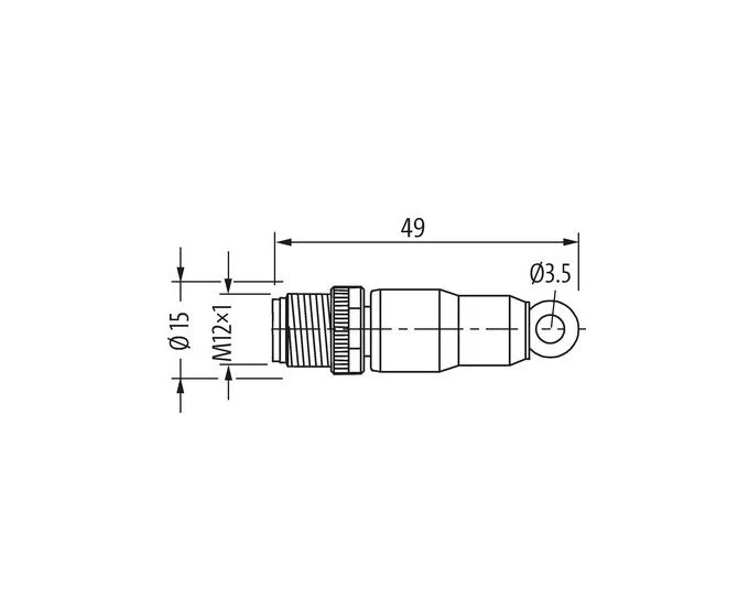 Ficha de terminação de barramento M12 macho a-COD. Conector Cble 7000-13461-0000000