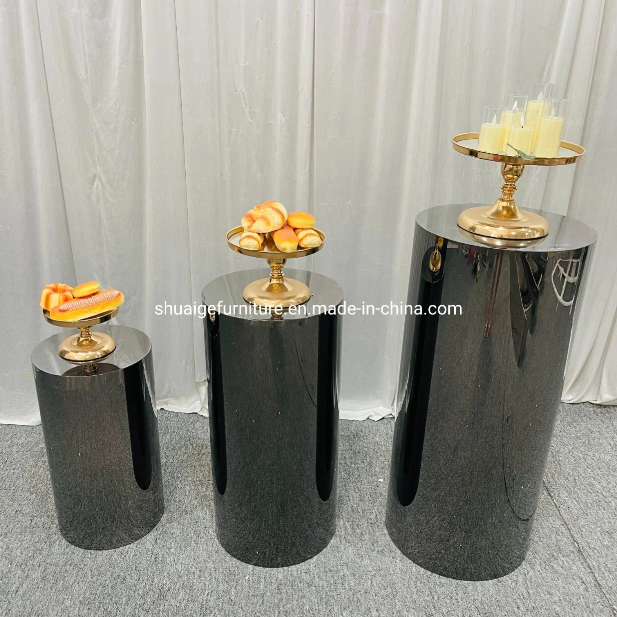 Black Cake Stand Candle Holder Flower Stand Wedding Decoration Plinths