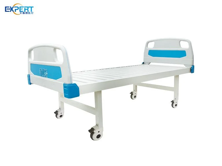 Factory Supply Hospital Furniture Medical Flat Bed with Detachable ABS Head and Foot Board