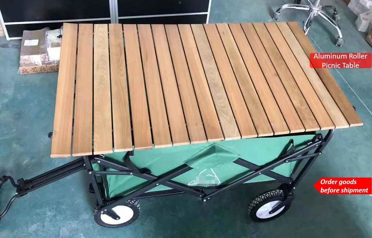 Utilitaire de plein air Wagon,l'acier,solide chariot pliant chariot,AJUSTABLE Poignée escamotable&amp;chiffon lavable&amp;table à rouleaux 80/100du frein de stationnement kg Capacité de l'utilitaire de jardin Panier