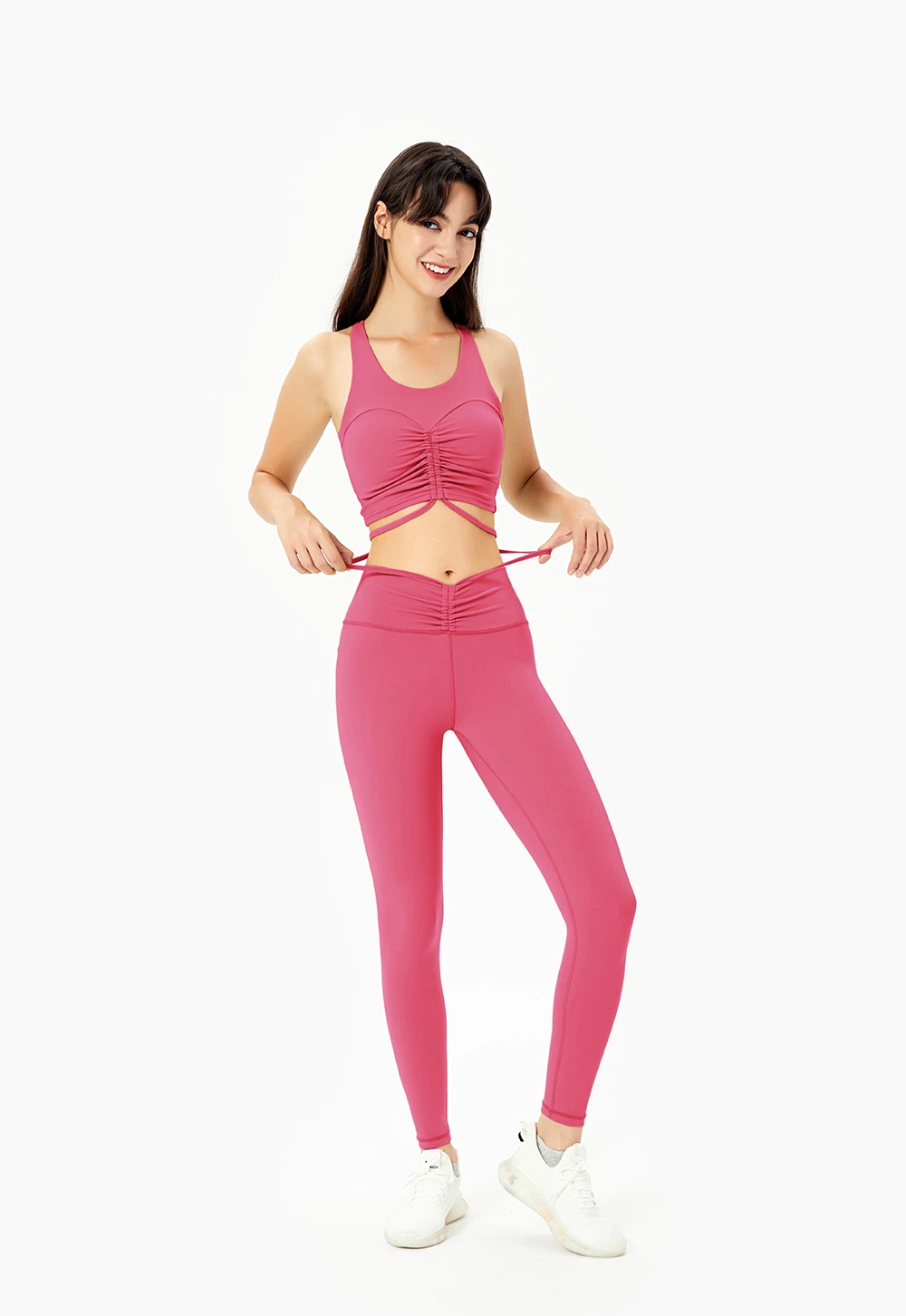 Recolha à prova de choque sentimento de nu Yoga Vest tira de corda de tração dobra Sutiã de desporto de desporto de costas bonito e respirável Roupa interior Quick Dry