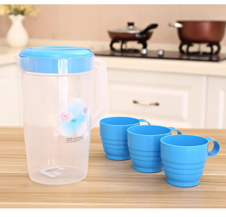 130*227mm Transparent Mixing Color Printing One Jug with 3 Cup Plastic Jug Set