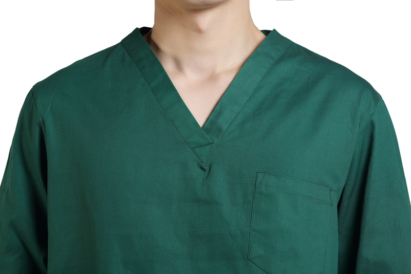 Long Sleeve Surgical Cap Green Cotton Polyester Custom Wholesale/Supplier Factory Top Bottom Hospital Medical Uniform Set