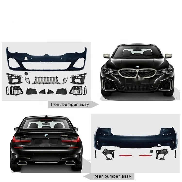 تم تعديل أجزاء السيارة لـ BMW 3 Series G20 إلى طقم الهيكل M-Tech للمصد الأمامي 2019-2021 مع جهاز Grille Assy Mtech التنورات الجانبية