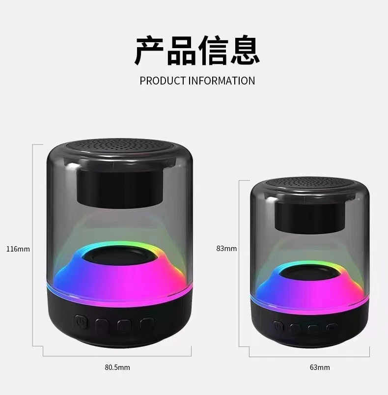 Ld-Yd88 Popular Wireless Bluetooth Speaker for Home Desktop Computer Subwoofer Crystal Colorful Light Small Speaker