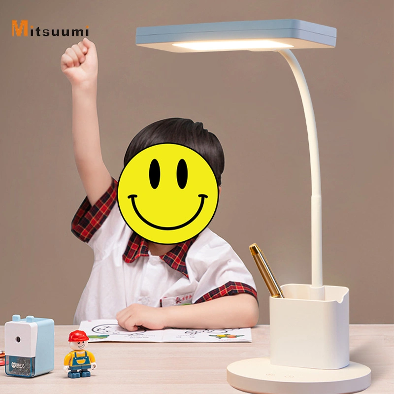 LED Table Lamps with Pen Holder Eye-Caring Flexible Gooseneck Desk Light