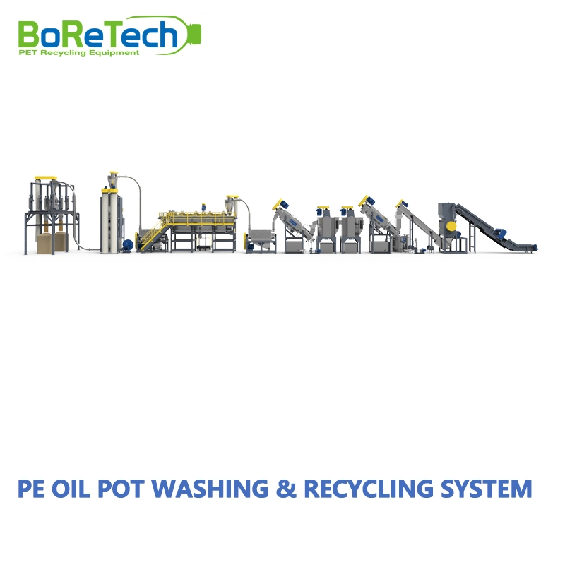 Rigid and Flexible Plastics PE Oil Pot Recycling Washing Equipment