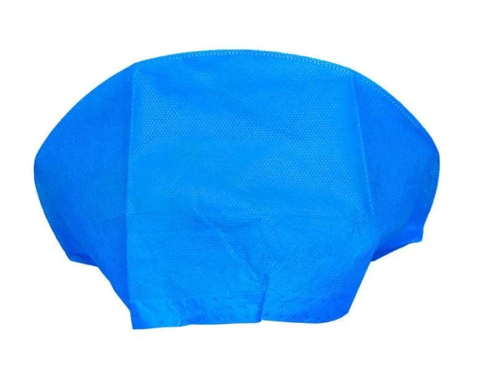 Disposable Clear Blue Plastic Shower Medical Hat Bouffant Medical Cap