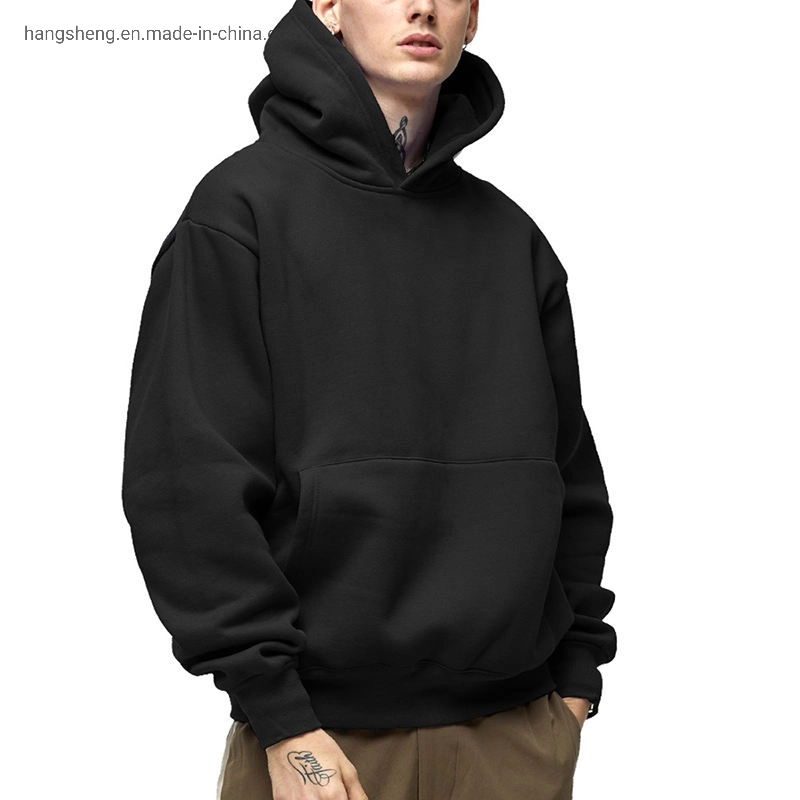 Custom High quality/High cost performance  Soft Cotton Fleece Hoody Puff Print Plain Oversized Heavyweight 480GSM Hoodies Men with Private Label