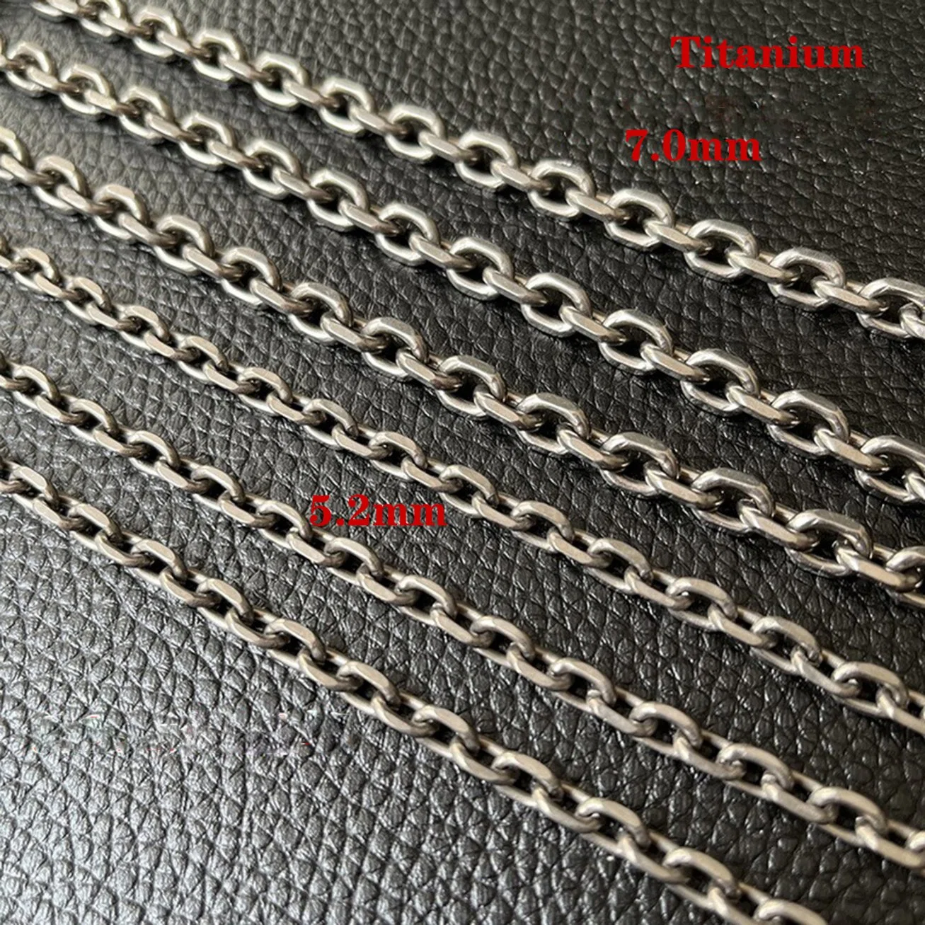 Collar puro de titanio o-cadena Ultra-Light Rust-Free Collar 7mm cadena de personalidad Retro Hombre y Mujer Single cadena sólida de titanio Tinl2228