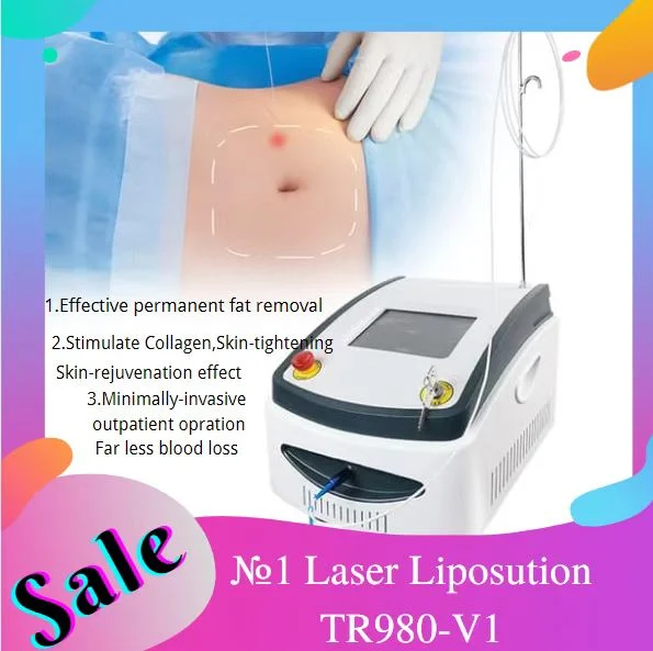 Triangelmed Tragbarer medizinischer Faserlaser Power-Assisted Vaser Liposuction Laser 980nm Plastischer Chirurg Fettentfernung Lipolyse Laser-Gerät 982nm 1470nm