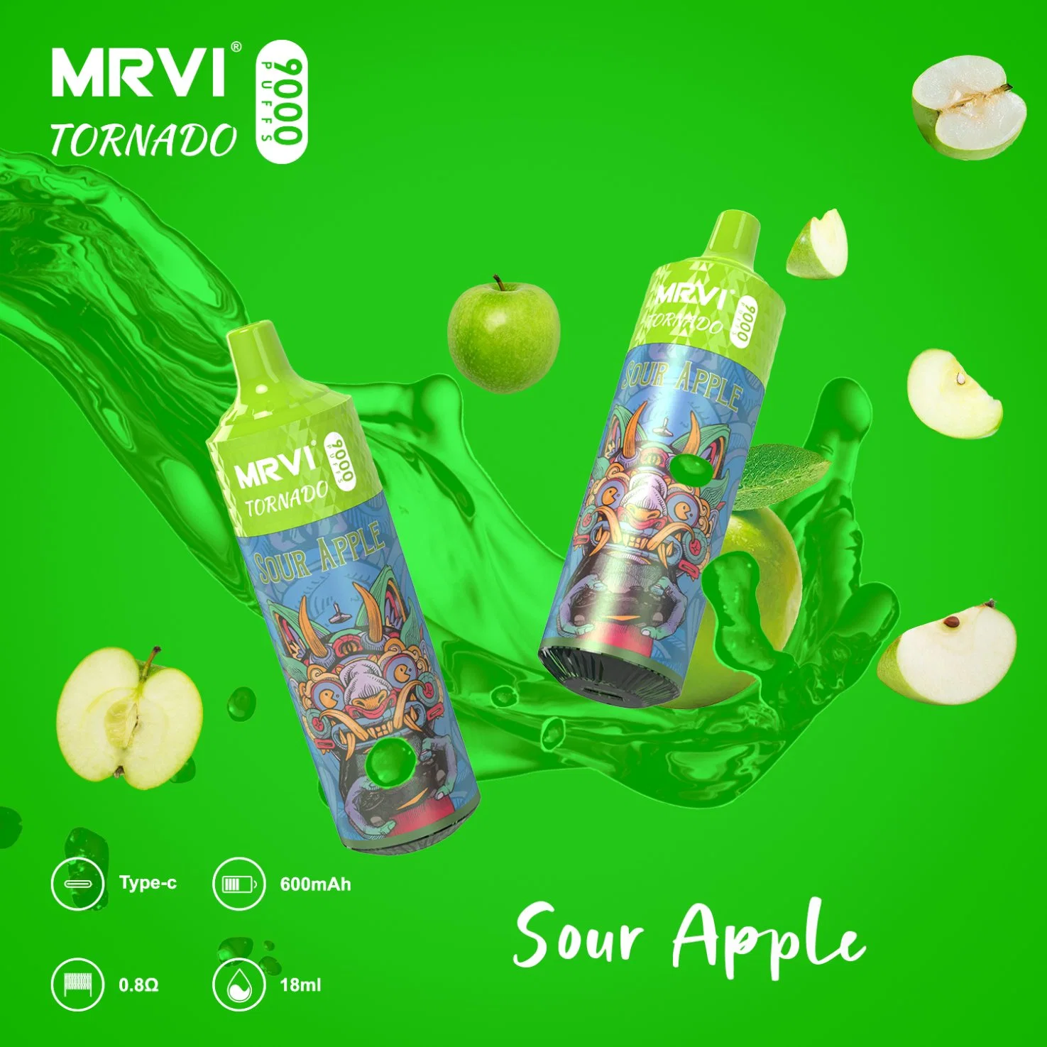 Factory Wholesale/Supplier Disposable/Chargeable E Cigarette Mrvi Tornado 9000 Disposable/Chargeable Vape E Cigarette Vs Randm Tornado 7000 Puffs