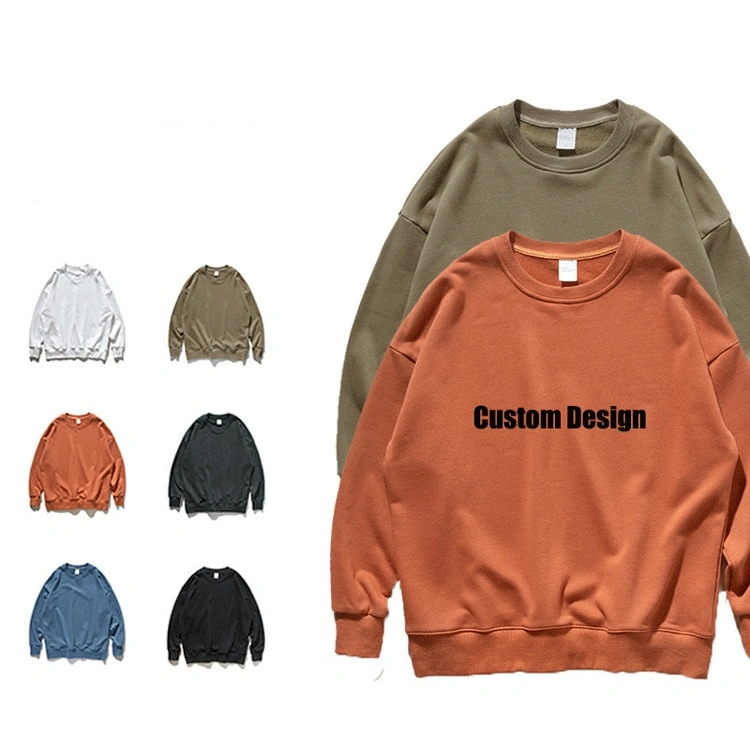 Factory Outlet Custom Basic Simple Oversized Pullover for Casual or Streetwear Unisex Men Women 100% Cotton Sweatshirt