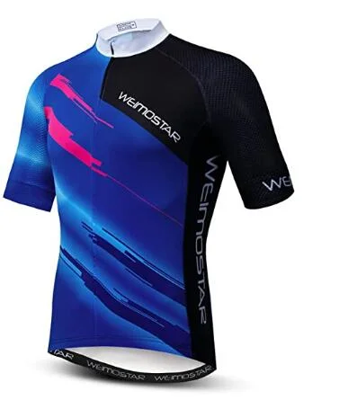 Zipper up Custom Men Cycling Jersey Sublimation Print Cycling Wear with Anti-Bacterial