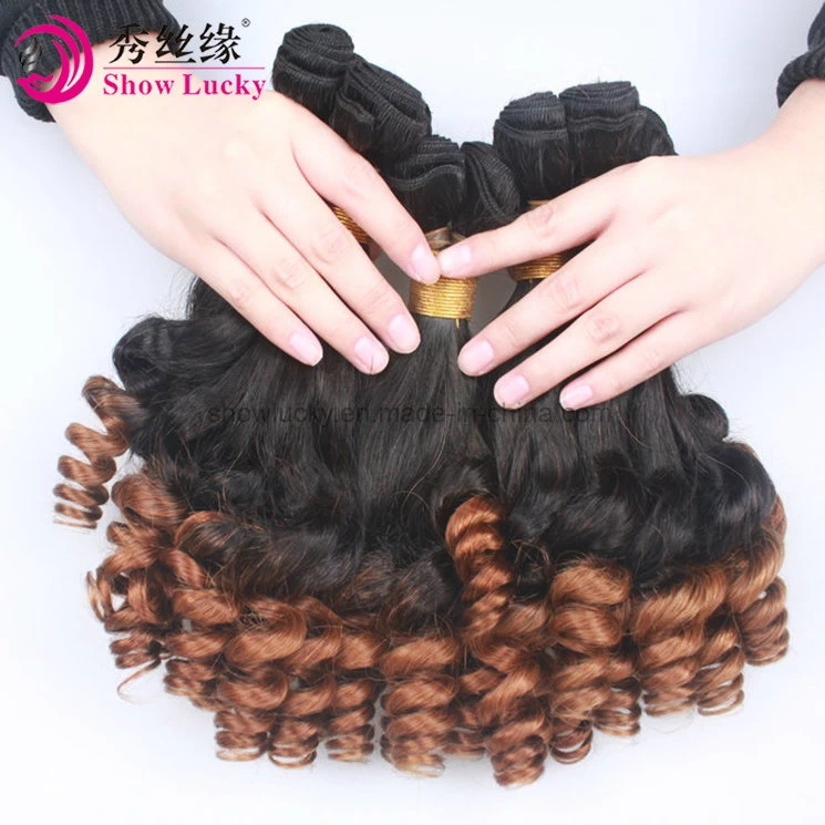 Unprocessed Ombre Hair Extension 105g (+/-2g) /Bundle Natural Brazilian Virgin Hair Funmi Curls Hair100% Human Hair Weaving Grade 9A