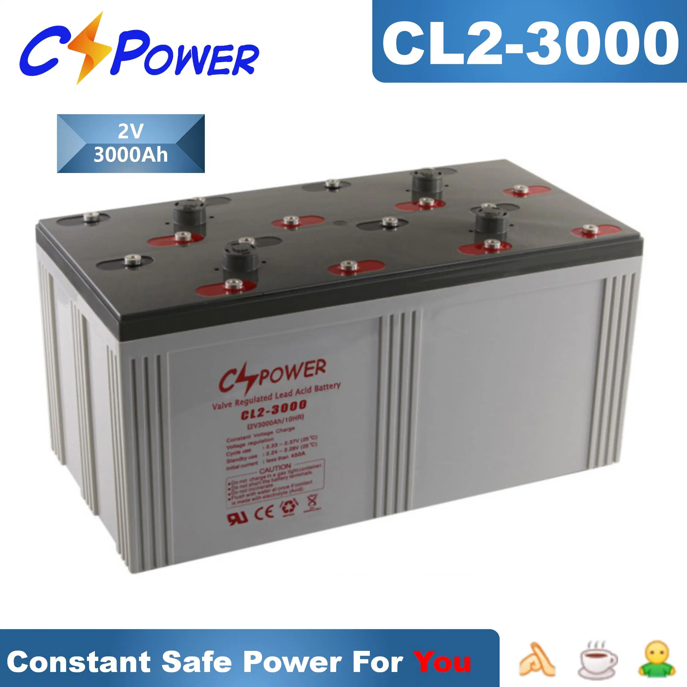 2V800ah VRLA Free Maitenance Battery Inverter/Solar Power Storage