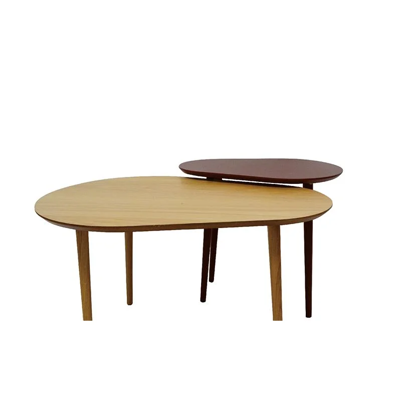 L Round Wood Side End Coffee Table for Living Room Furniture