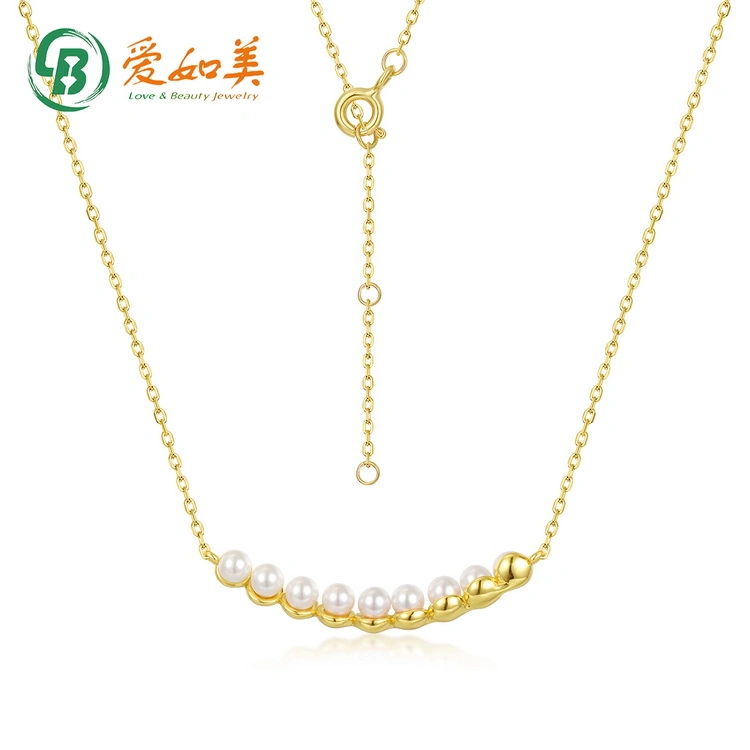 Sterling Silver Jewelry Hot-Selling Wholesale Mother of Pearl Necklace Female Gold-Plated Temperament Necklace