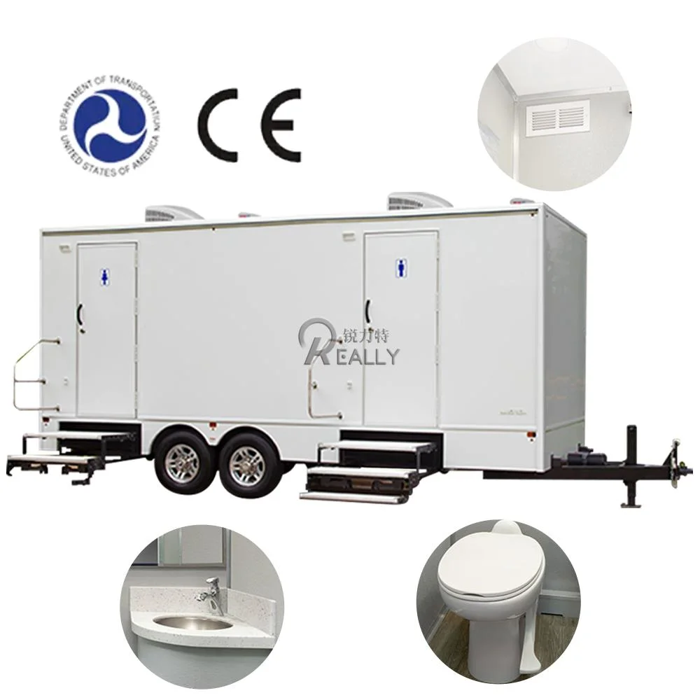 Portable Restroom Trailers Portable Shower Toilets Trailer Hot Sale Bathroom and Restroom 2/3/4/6/8 Rooms Can Be Customized