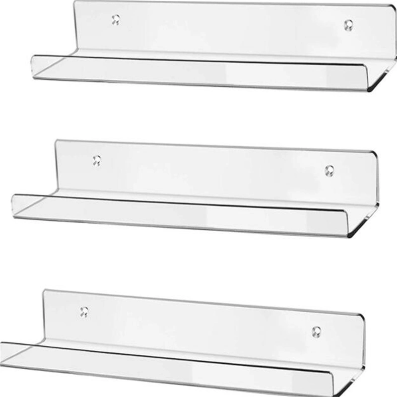 Modern Acrylic Floating Wall Ledge Shelf Bookshelf Display Organizer