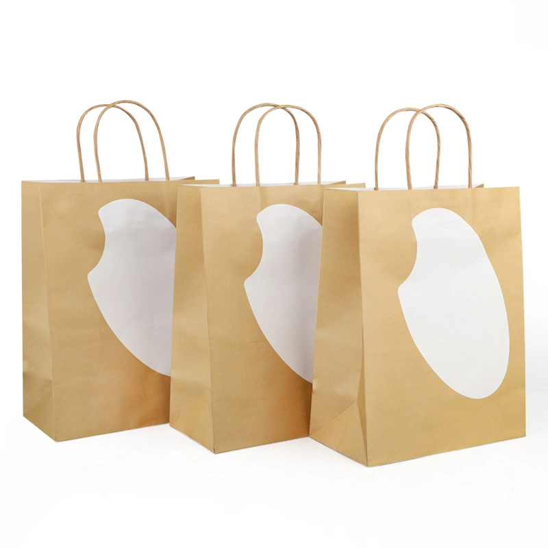 Wholesale Custom Print Logo Kraft Paper Bag for Christmas Gift Package