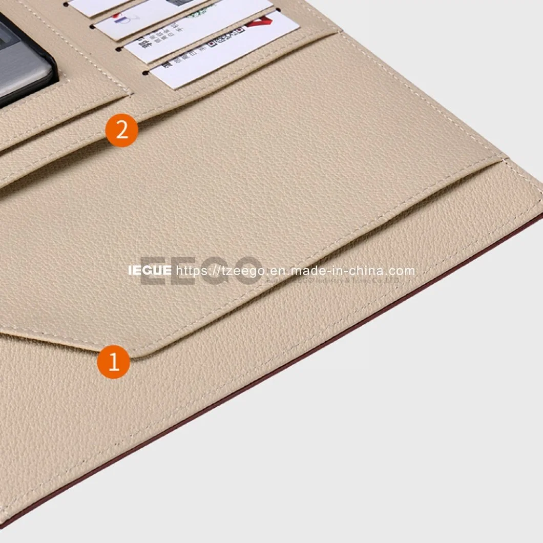 A4 Leather Compendium/PU Portfolio/File Folder with Logo Embossed