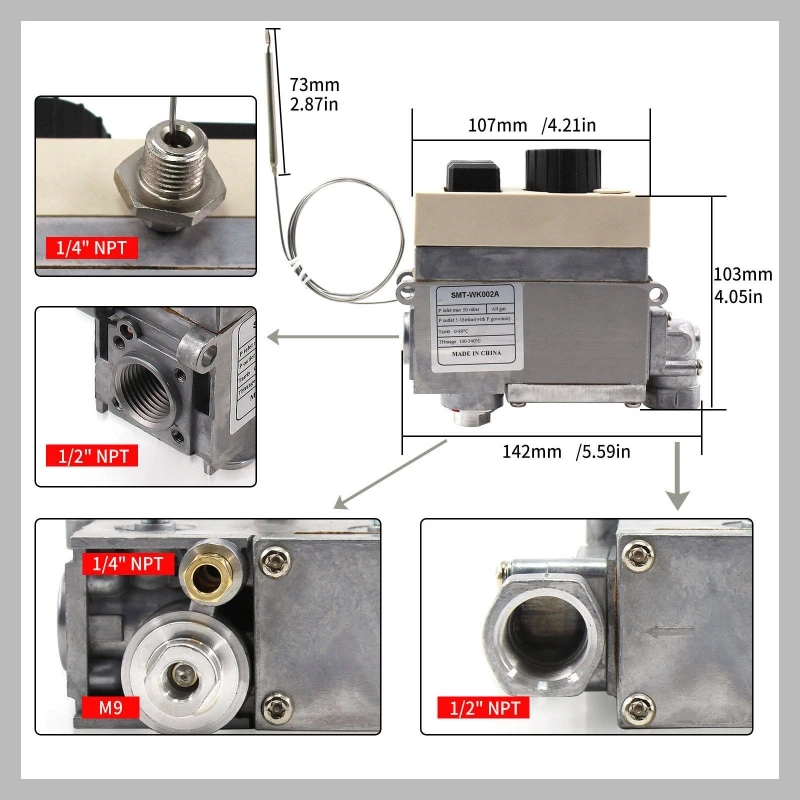 Thermostat de rechange pour gamme de gaz modèle 710