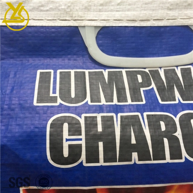 3Kg 5Kg 8Kg 10kg Eco Friendly BOPP Sac tissé laminé d'emballage avec poignée pour le charbon de bois, charbon, briquettes, les biocarburants, de la biomasse en granules, pastilles de bois