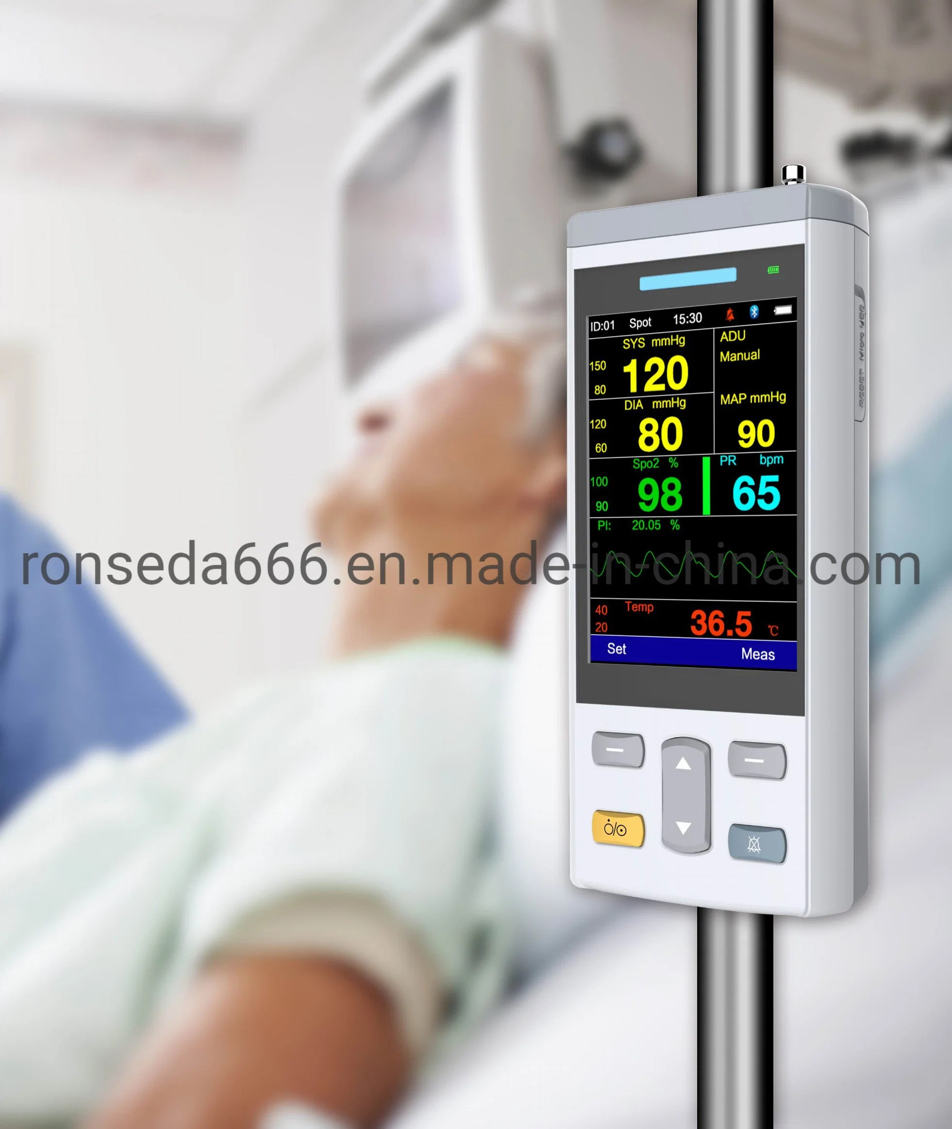 3 paramètre Ordinateur de poche Moniteur de signes vitaux avec d'instruments médicaux de la SpO2, PB, Température