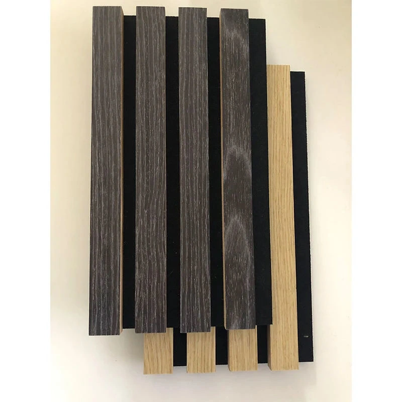 Chapa de Madeira Akupanel Acoustic Panel com ripas Timber em poliéster fibra de som Placa absorvente