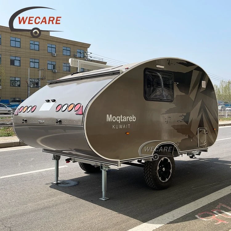 Onlywe Luxury Small Lightweight Teardrop Camper Trailer Mini Caravan with Tent
