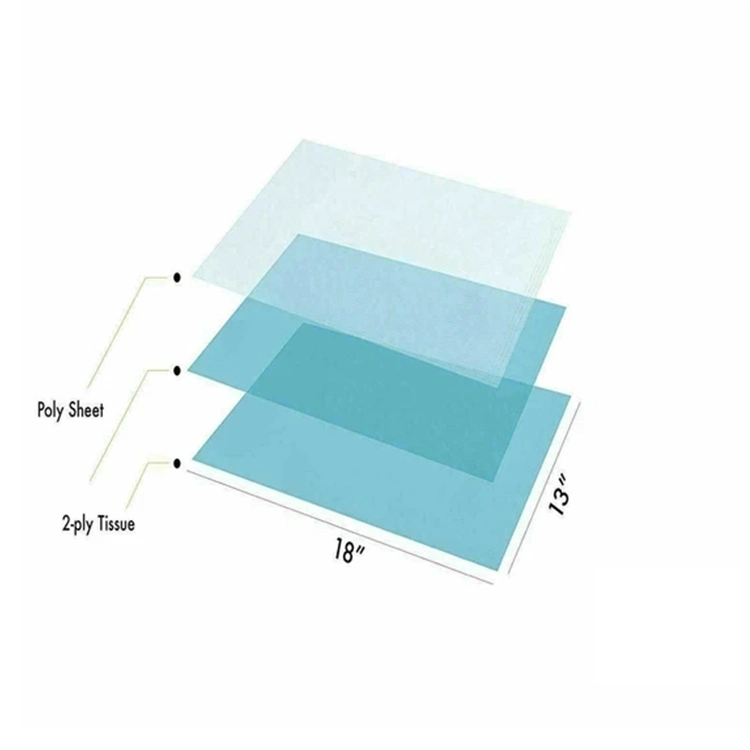 3ply Poly/tejido dental toallas de papel hojas desechables Baberos Dentales para pacientes