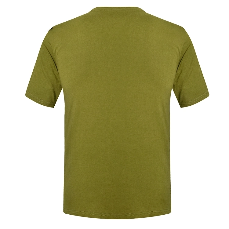 Large Stock Olive Green T-Shirt and Round Neck Men Casual Clothes Training Shirt