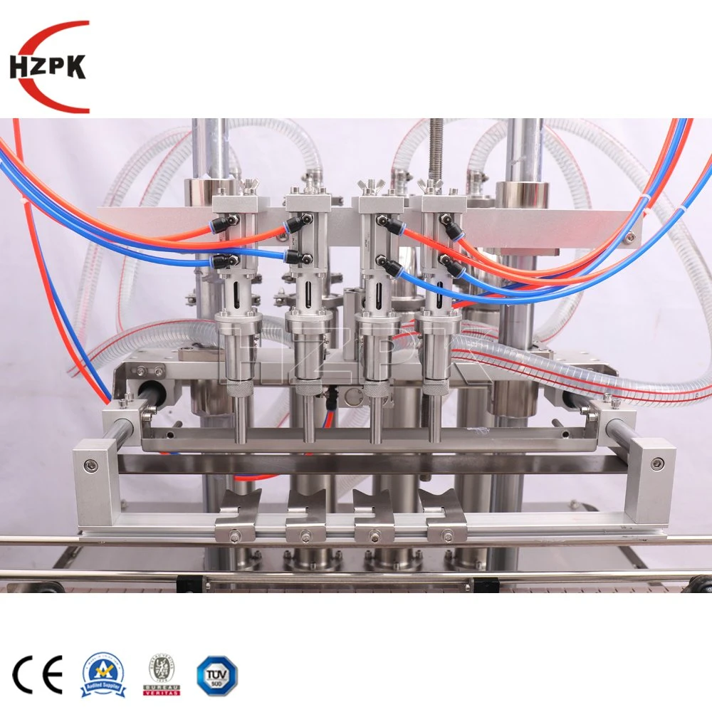 Hzpk Automatic Linear Oil Bottle Liquid Filling Machine Water Botle Packaging Filler