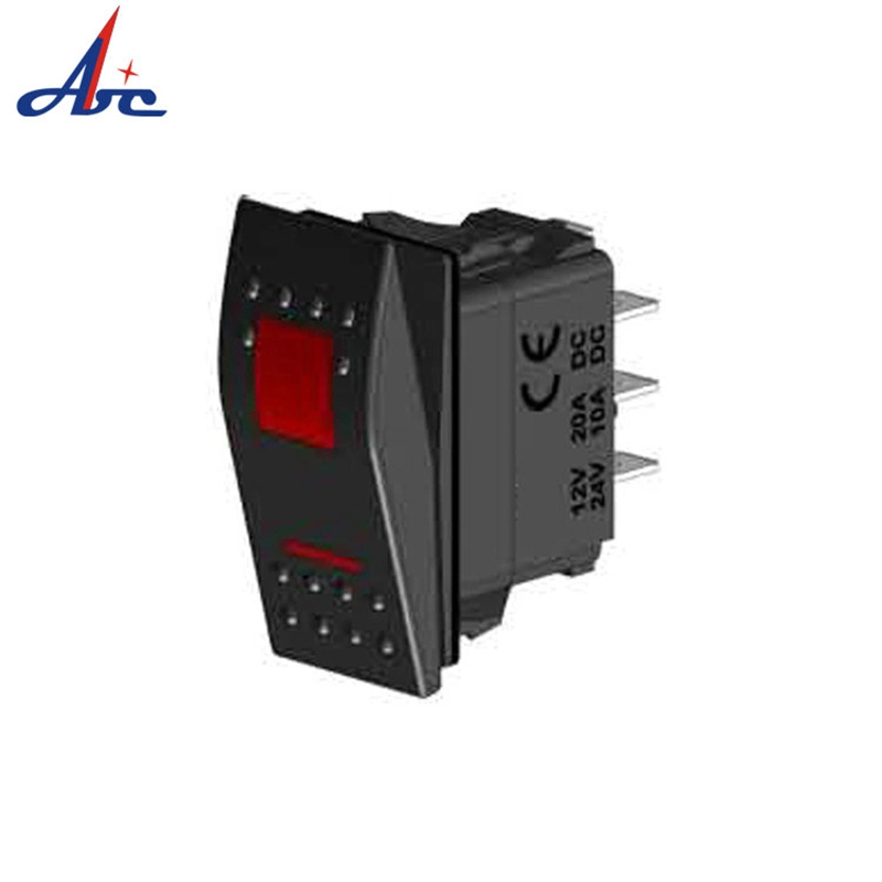 Dpdt on-off-on 7p 2 LED Lamp Illuminated Rocker Switch Marine Switch