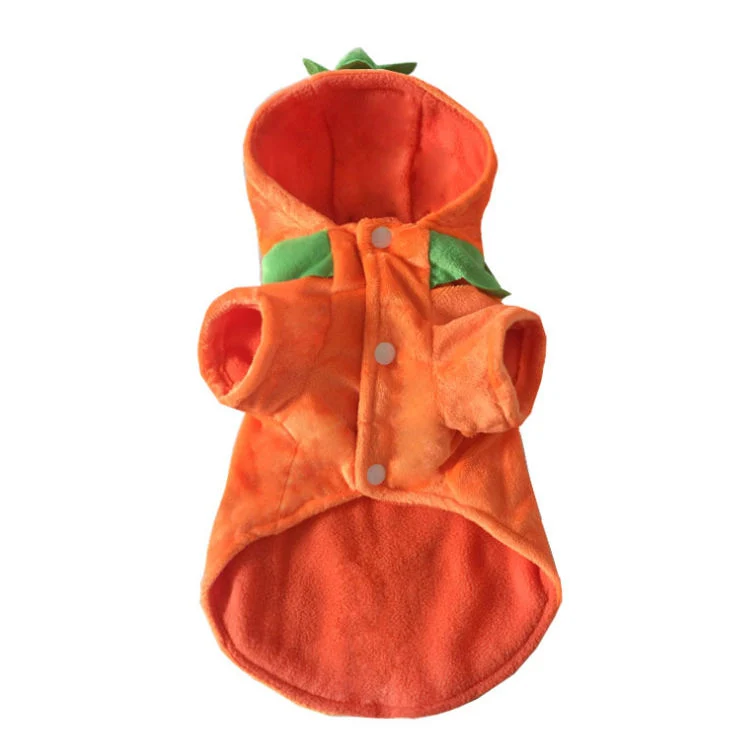 Factory Wholesale/Supplier Pet Clothing Orange Pumpkin Shape Dog Clothes Halloween Costume Pet Dog Hoodie