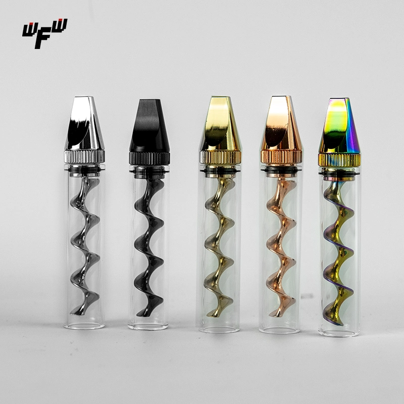 7p mini2 Embalaje Portable multicolores tornillo metálico sinuoso del tubo de vidrio