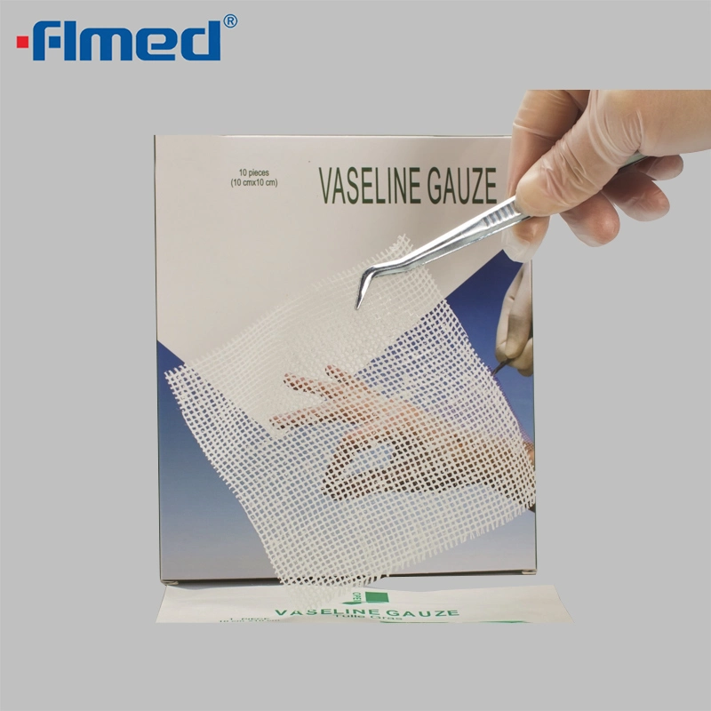 OEM 10PCS/Box Disposable Medical Wound Dressing Sterile Vaseline Gauze Dressing Sterile Paraffin Gauze