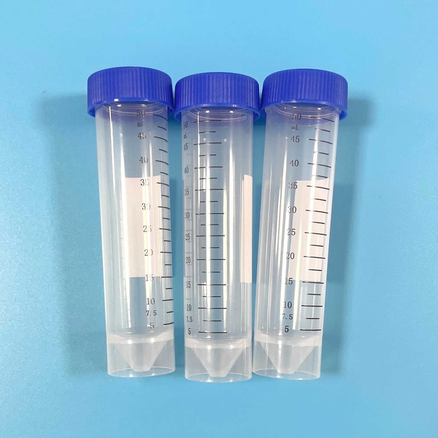 Laboratory Disposable Falcon Flat Bottom Self Stand Samplig Tubes Plastic Centrifuge Tubes 50ml