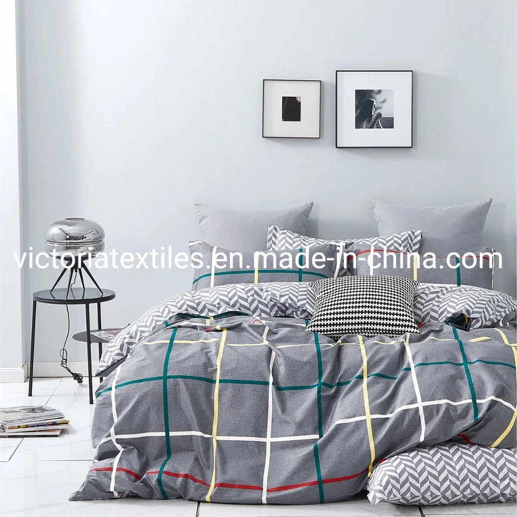 Moderne Muster Gedruckt Home Bettwäsche-Sets 4 Stück Baumwolle Bett Deckeldeckungssets