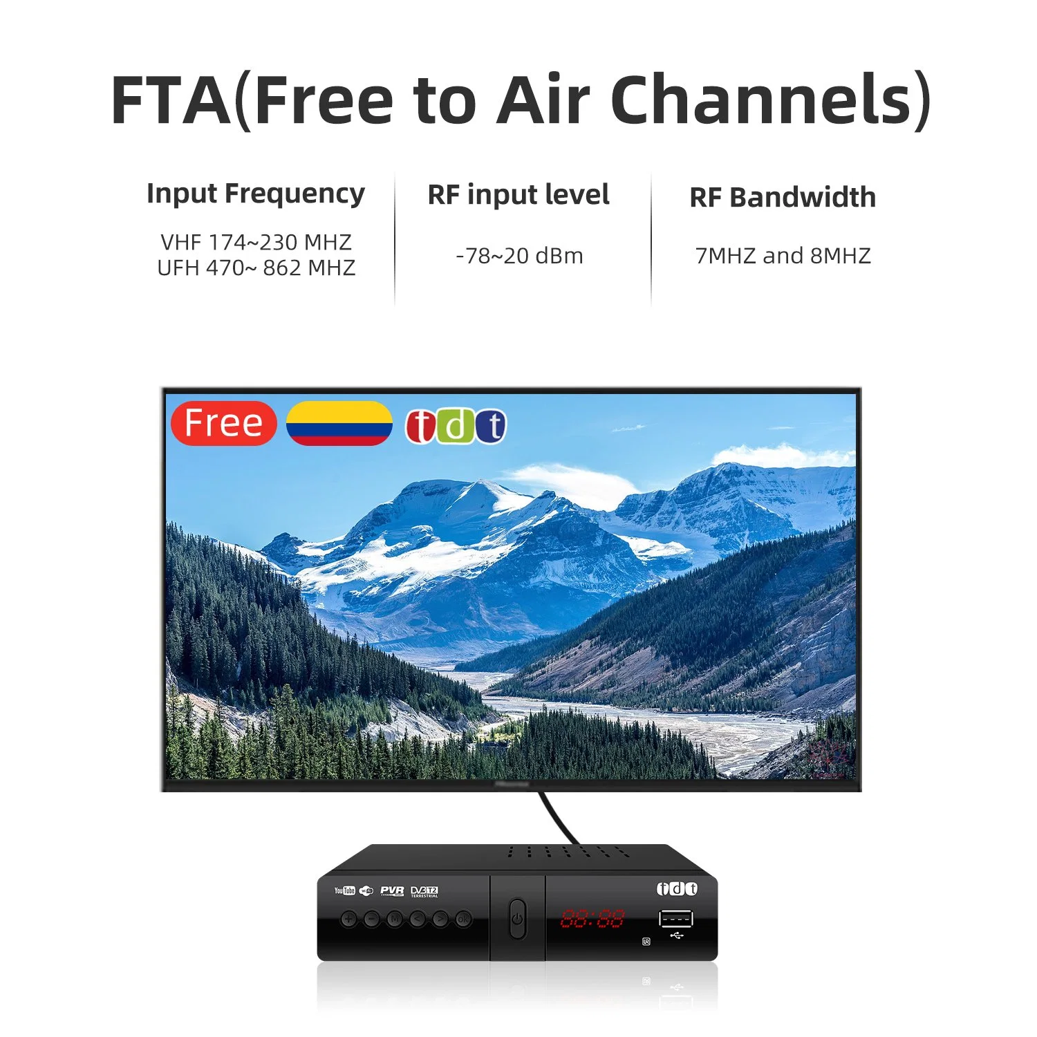 Tdt Colombie DVB-T2 Set Top Box WiFi